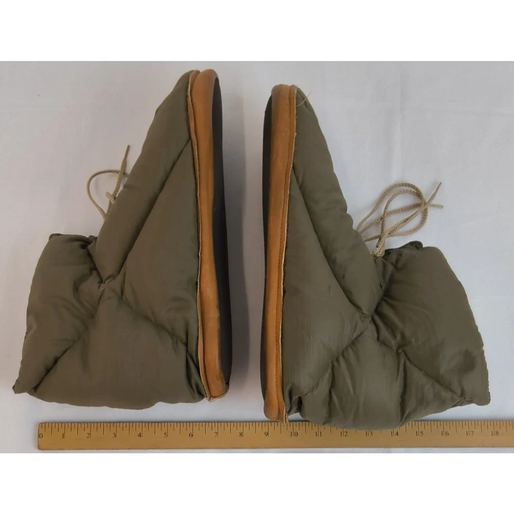 Eddie Bauer Goose Down Puffy Camp Slippers Men's XL Green Indoor/Outdoor #W5444